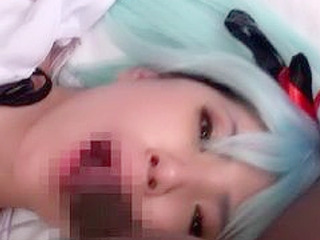 Japanese Hottie Sucking and Fucking in a Miku Cosplay Gangbang with a Creamy Climax