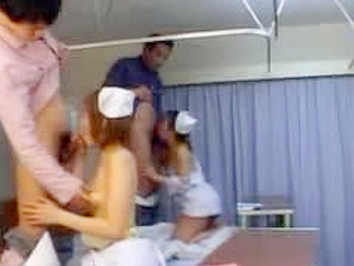 Japanese hospital's wild orgy with sluttiest nurses ever.